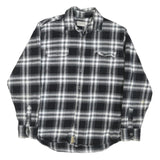 JACHS Mens Black & Grey Plaid Shirt L Cotton Blend Long Sleeve Casual