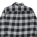 JACHS Mens Black & Grey Plaid Shirt L Cotton Blend Long Sleeve Casual