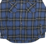 FIELD & STREAM Mens Blue Check Flannel Shirt L Cotton Casual Button Detail
