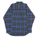 FIELD & STREAM Mens Blue Check Flannel Shirt L Cotton Casual Button Detail