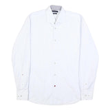 TOMMY HILFIGER Mens White Shirt L Classic Cotton Long Sleeve Formal Button
