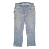 KEY Mens Regular Fit Blue Denim Jeans W40 L34 Casual Workwear Zip Closure
