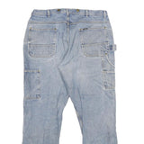 KEY Mens Regular Fit Blue Denim Jeans W40 L34 Casual Workwear Zip Closure