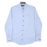 TOMMY HILFIGER Mens Blue Shirt XS Long Sleeve Cotton Blend Classic Fit Casual