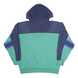 Mens Blue & Green Cruise Life Hoodie XL Cotton Blend Colourblock Pullover