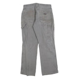 DICKIES Mens Cotton Blend Grey Regular Fit Straight Trousers W30 L29 Workwear