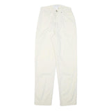 MARC CAIN Womens Cotton Blend White Regular Leg Trousers W26 L31 Zip Fit