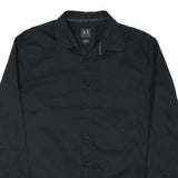ARMANI EXCHANGE Mens Black Shirt L Cotton Blend Long Sleeve Button Closure