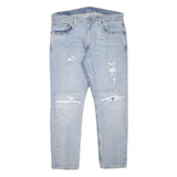 LEVI'S 512 Tapered Mens Jeans Blue Slim Denim Light W36 L30 Distressed