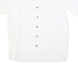 Mens White Shirt XL Cotton Short Sleeve Button Down Casual Summer