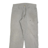 CARHARTT Mens Relaxed Grey Denim W32 L30 Workwear Cotton Blend Zip Jeans