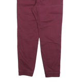 HOLLISTER Mens Cotton Blend Burgundy Slim Tapered Trousers W34 L28 Drawstring
