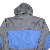 NOBLE SSIMO Mens Grey & Blue Outdoor Jacket M Polyester Blend Zip Hooded