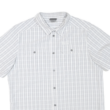 JACK WOLFSKIN Mens White & Grey Check Shirt L Breathable Lightweight Casual