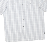 JACK WOLFSKIN Mens White & Grey Check Shirt L Breathable Lightweight Casual