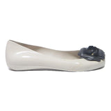 MELISSA Womens Ballet Flats Shoes Cream & Black Synthetic UK 4 Elegant