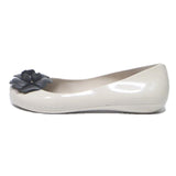 MELISSA Womens Ballet Flats Shoes Cream & Black Synthetic UK 4 Elegant