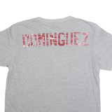 RUSSELL ATHLETIC Mens Grey & Red Graphic T-Shirt L Short Sleeve Crew Neck