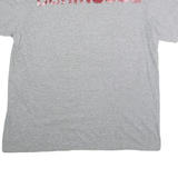 RUSSELL ATHLETIC Mens Grey & Red Graphic T-Shirt L Short Sleeve Crew Neck