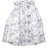 JENNY PACKHAM Womens White Blue Floral Fit & Flare Woven Sleeveless Midi Dress