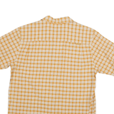 NAUTICA Mens Beige Check Short Sleeve Shirt M Cotton Blend Casual Summer Wear