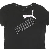 PUMA Womens Black Graphic T-Shirt S Short Sleeve Crew Neck Casual Top