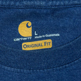Carhartt Spellout T-Shirt - Large Blue Cotton