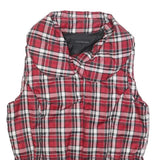 CALVIN KLEIN JEANS Womens Red & White Checked Puffer Jacket M Polyester Zip