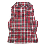 CALVIN KLEIN JEANS Womens Red & White Checked Puffer Jacket M Polyester Zip