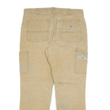 CARHARTT Mens Jeans Beige Relaxed Straight Cotton Blend W36 L32 Workwear Durable
