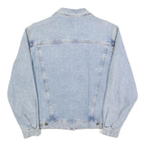 Womens Blue Light Wash Cotton Denim Button Jacket M Plain Casual Classic Fit