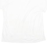 POLO RALPH LAUREN Mens White V-Neck T-Shirt XL Cotton Blend Classic Fit Casual