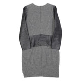 ELLERY Womens Black Grey Wool Sheath Dress Long Sleeve UK 10 Peplum Detail