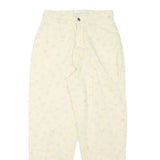 NEWPORT Womens Linen Blend Cream Relaxed Straight Trousers W27 L27 Floral Print