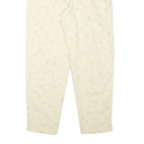 NEWPORT Womens Linen Blend Cream Relaxed Straight Trousers W27 L27 Floral Print