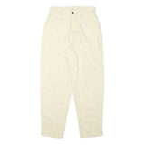 NEWPORT Womens Linen Blend Cream Relaxed Straight Trousers W27 L27 Floral Print