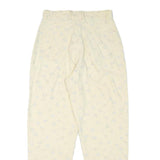 NEWPORT Womens Linen Blend Cream Relaxed Straight Trousers W27 L27 Floral Print
