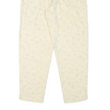 NEWPORT Womens Linen Blend Cream Relaxed Straight Trousers W27 L27 Floral Print