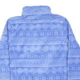 WOOLRICH Womens Blue Cotton Blend Zip Jacket XS Geometric Pattern Soft Warm