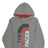 THE NORTH FACE Mens Grey & Red Hoodie S Cotton Pullover Casual Streetwear