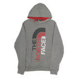 THE NORTH FACE Mens Grey & Red Hoodie S Cotton Pullover Casual Streetwear