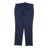 LAUREN RALPH LAUREN Womens Cotton Blend Navy Slim Tapered Trousers W30 L27