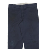 DICKIES Mens Cotton Blend Navy Regular Straight Trousers W38 L30 Workwear Casual