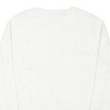 RALPH LAUREN Womens White Cable Knit Cotton Blend Jumper Crew Neck XL