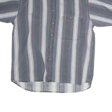 NEUTRAL GEAR Mens Blue & White Striped Shirt M Casual Cotton Summer Short Sleeve