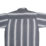 NEUTRAL GEAR Mens Blue & White Striped Shirt M Casual Cotton Summer Short Sleeve