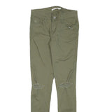 LEVI'S Womens Cotton Blend Green Slim Skinny Trousers W25 L29 Casual Stretch