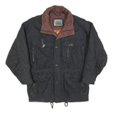 ALDO COLITTI Mens Black Brown Zip Jacket L Polyester Blend Casual Outdoor