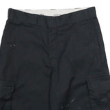 DICKIES Mens Black Cargo Shorts L W34 Workwear Polyester Blend Loose Fit