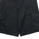 DICKIES Mens Black Cargo Shorts L W34 Workwear Polyester Blend Loose Fit